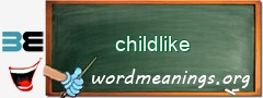 WordMeaning blackboard for childlike